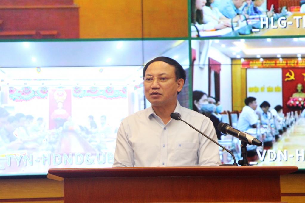 Đồng chí Nguyễn Xuân Ký, Ủy viên Trung ương Đảng, Bí thư Tỉnh ủy, Chủ tịch HĐND tỉnh, phát biểu kết luận hội nghị.