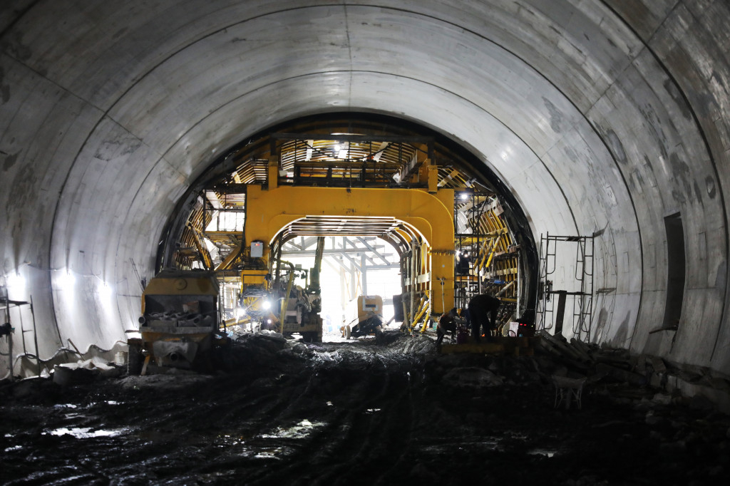 A tunnel through the mountain is scheduled to be completed in October 2021.