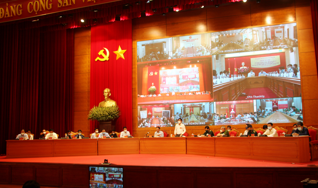 Diễn tập vận hành cơ chế tại Trung tâm tổ chức hội nghị tỉnh – nơi thiết lập Sở chỉ huy phía trước của tỉnh Quảng Ninh.