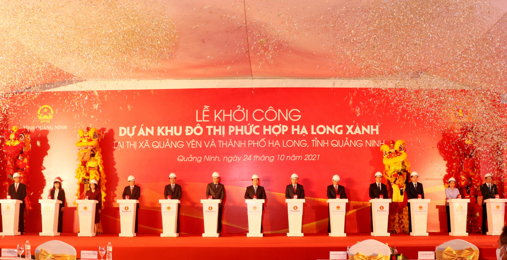 Lãnh đạo Trung ương và tỉnh bấm nút khởi công Khởi công Dự án Khu đô thị phức hợp Hạ Long Xanh