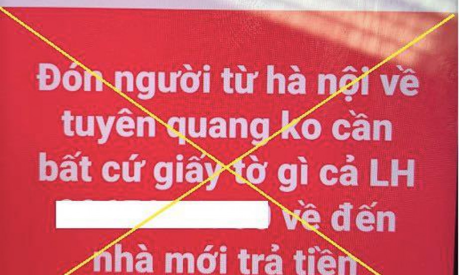 "Bịa" tin "đón người về Tuyên Quang không cần giấy tờ gì", bị phạt 7,5 triệu