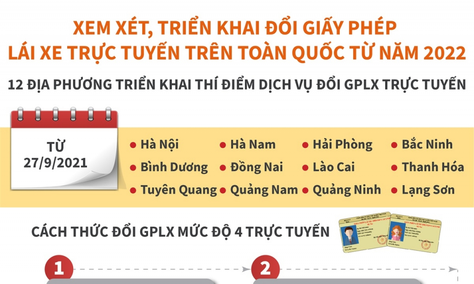 Xem xét, triển khai đổi giấy phép lái xe trực tuyến trên toàn quốc