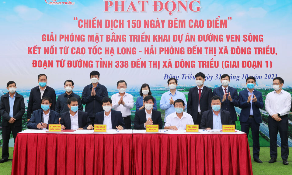 Phát động “Chiến dịch cao điểm 150 ngày đêm” GPMB đường ven sông Hải Phòng đến TX Đông Triều