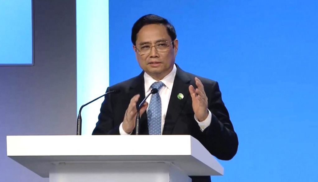 Prime Minister Pham Minh Chinh addresses the launch ceremony of the Global Methane Pledge