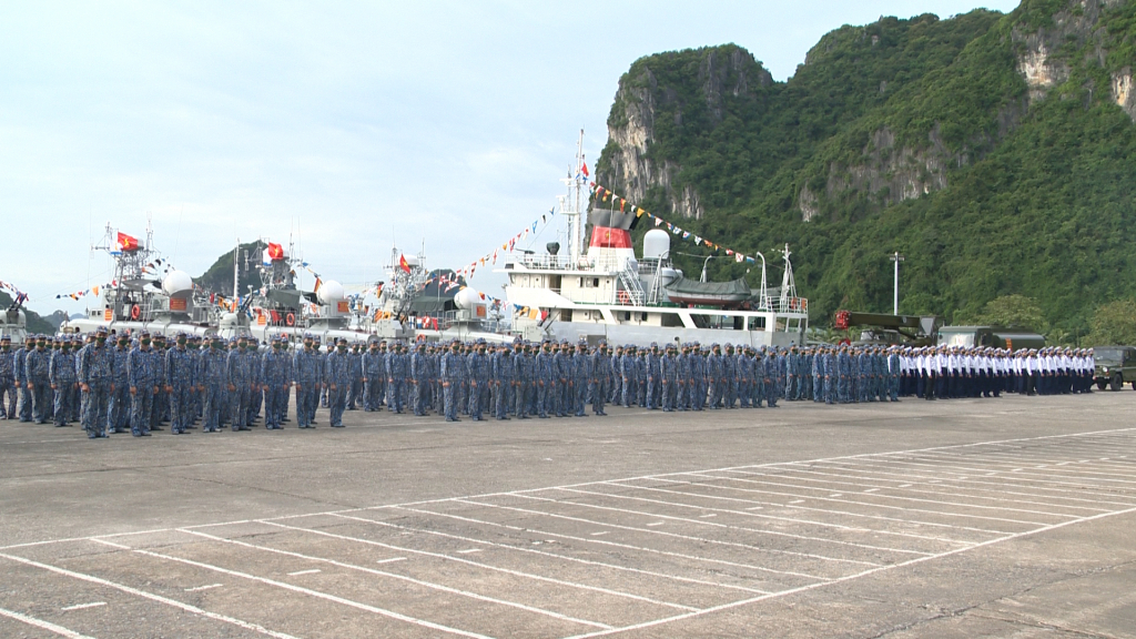 Quang cảnh Hội thi tàu xe, trạm kỹ thuật tốt, hội thao huấn luyện tàu thi cán bộ ngành tàu giỏi cấp Lữ đoàn 170, Vùng 1 Hải quân năm 2021.