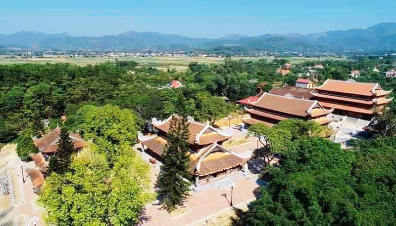 Tổng thể di tích chùa Quỳnh Lâm thuộc Di tích Quốc gia đặc biệt nhà Trần tại Đông Triều mới được đầu tư, tôn tạo. Ảnh: Việt Hoa