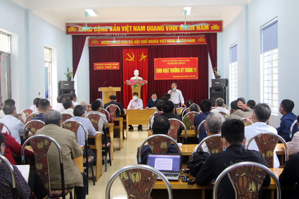 Chi bộ khu phố 3b, phường Quang Hanh (TP Cẩm Phả) tổ chức sinh hoạt chi bộ thường kỳ tháng 11/2021.