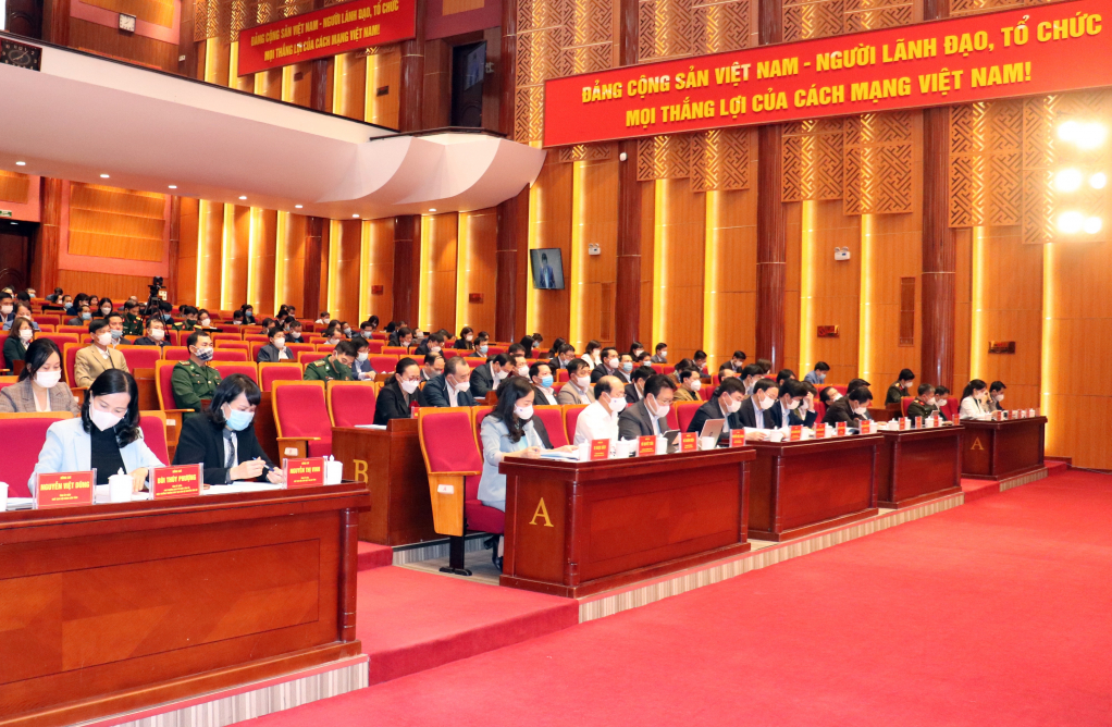 Các đại biểu tham dự tại điểm cầu tỉnh Quảng Ninh.