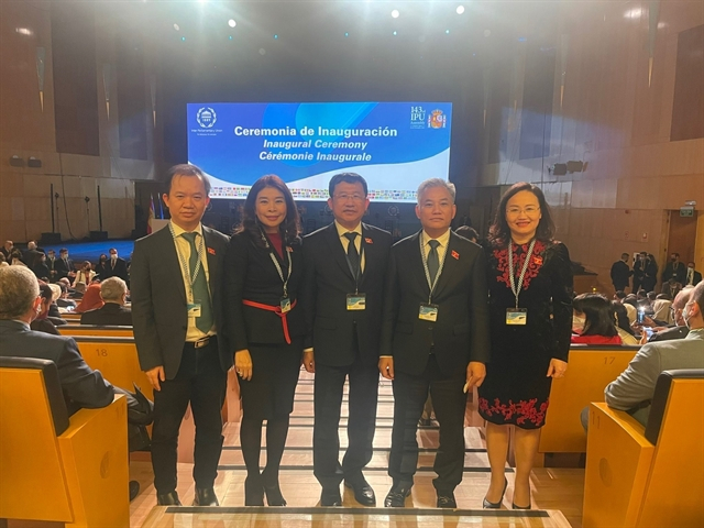 The Vietnamese delegation participates in the 143rd IPU Assembly in Madrid, Spain. VNA/VNS Photo.