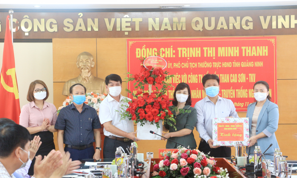 Phó Bí thư Tỉnh ủy Trịnh Thị Minh Thanh thăm, làm việc tại Công ty CP Than Cao Sơn