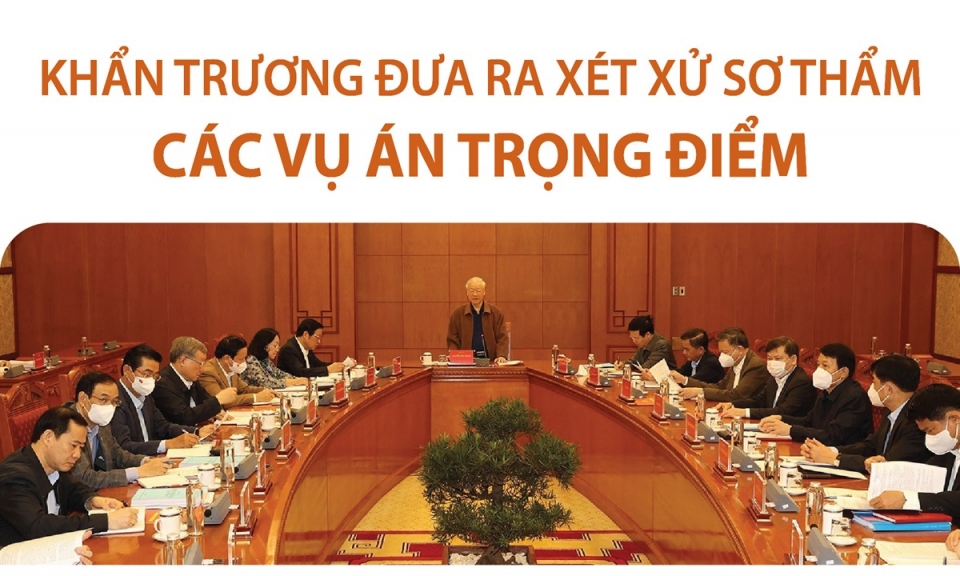 Khẩn trương đưa ra xét xử sơ thẩm các vụ án trọng điểm