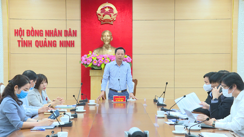 Đồng chí Lê Văn Ánh, Phó Chủ tịch HĐND tỉnh phát biểu tại cuộc làm việc.