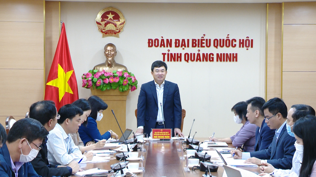 Đồng chí Ngô Hoàng Ngân, Phó Bí thư Thường trực Tỉnh ủy, Trưởng Đoàn Đại biểu Quốc hội tỉnh phát biểu chỉ đạo tại hội nghị.