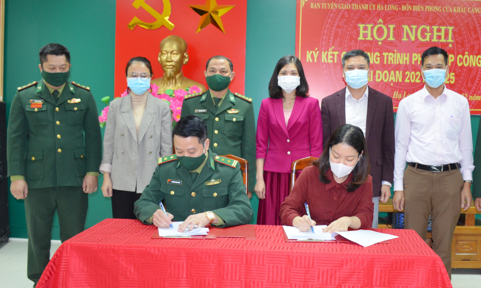 Ban Tuyên giáo Thành ủy Hạ Long – Đồn Biên phòng cửa khẩu cảng Hòn Gai: Ký kết chương trình phối hợp công tác giai đoạn 2021-2025