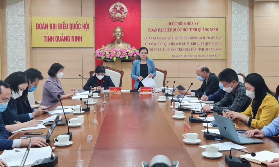 Đoàn ĐBQH tỉnh giám sát việc thực hiện chính sách, pháp luật về công tác quy hoạch