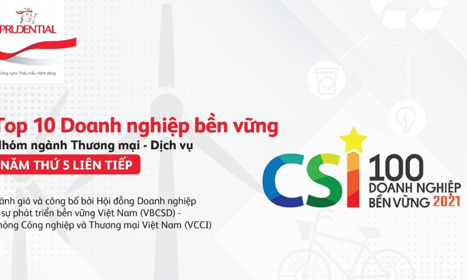 Prudential Việt Nam được vinh danh trong Top 10 doanh nghiệp bền vững