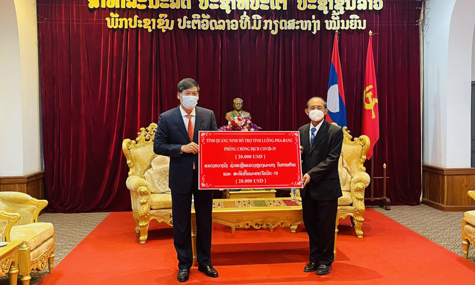 Quảng Ninh hỗ trợ 40.000USD cho 3 tỉnh Bắc Lào phòng chống Covid-19