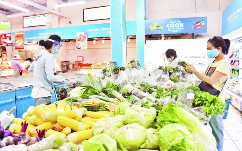 An area selling agricultural products at BRG supermarket in Hanoi.