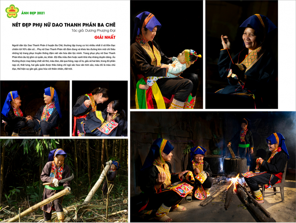 Tác phẩm ảnh bộ “Nét đẹp phụ nữ dân tộc Dao Thanh Phán của tác giả Dương Phượng Đại đạt giải nhất.