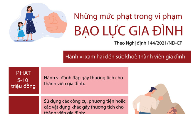 Những mức phạt trong vi phạm bạo lực gia đình