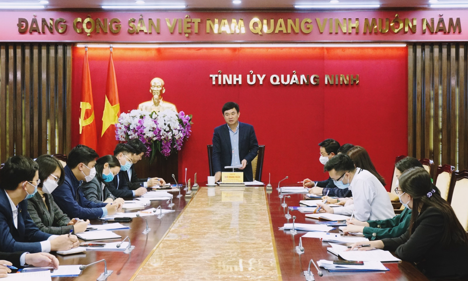 Thường trực Tỉnh ủy làm việc với Ban Thường vụ Tỉnh Đoàn