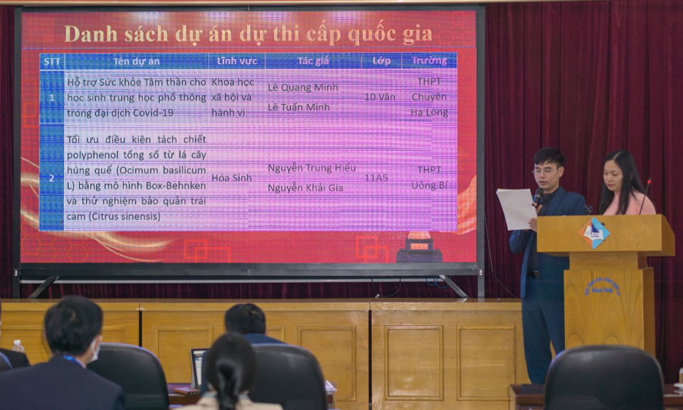 Trao giải Cuộc thi KHKT dành cho học sinh trung học cấp tỉnh năm học 2021-2022