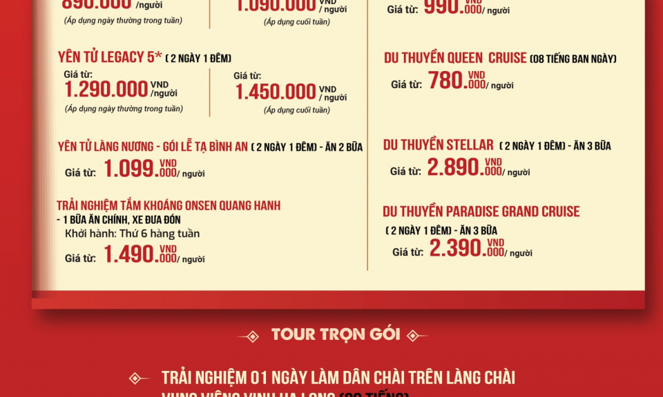 Tour trọn gói tại Quảng Ninh
