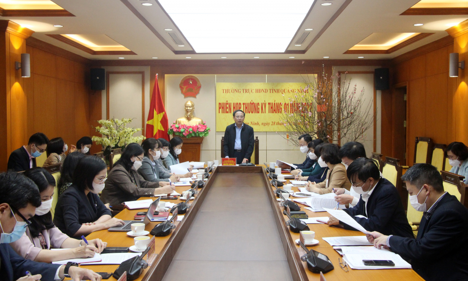 Thường trực HĐND tỉnh họp thường kỳ tháng 1