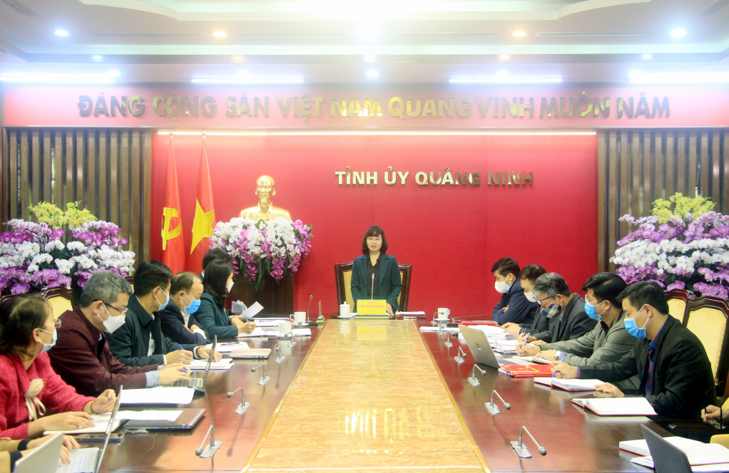 Đồng chí Trịnh Thị Minh Thanh, Phó Bí thư Tỉnh ủy, phát biểu chỉ đạo.