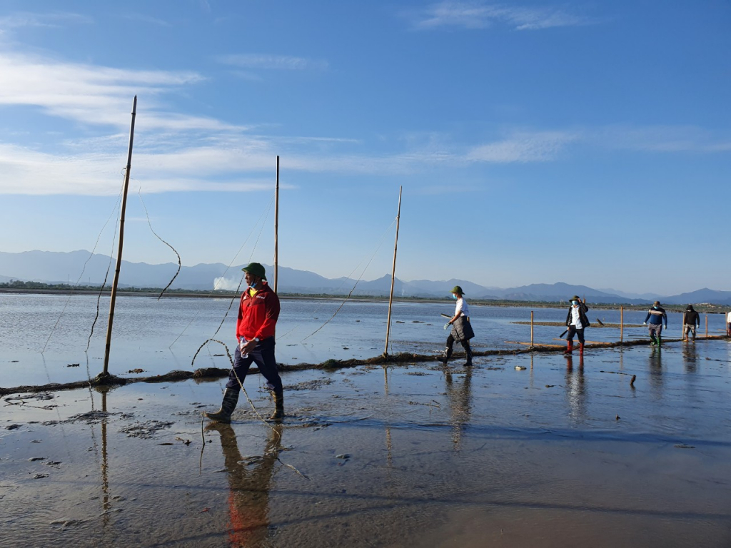 Các phòng, ban của huyện Hải Hà kiểm tra tình hình vi phạm về khai thác thủy sản trên biển tháng 11/2021.