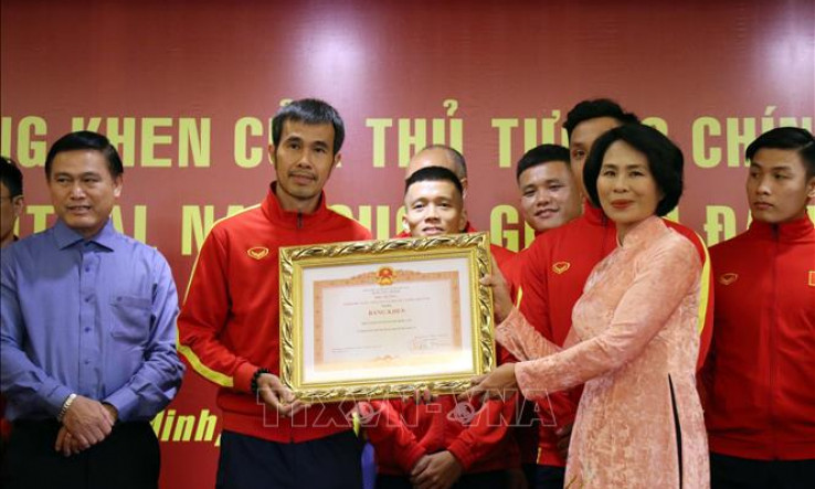Đội tuyển Futsal Việt Nam đón nhận Bằng khen của Thủ tướng Chính phủ