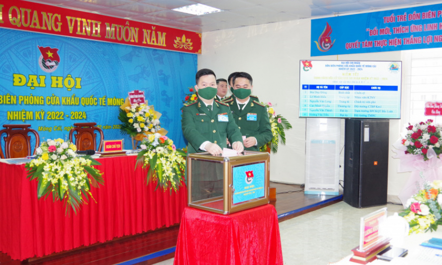 Đại hội điểm Chi đoàn Đồn Biên phòng cửa khẩu quốc tế Móng Cái, nhiệm kỳ 2022-2024