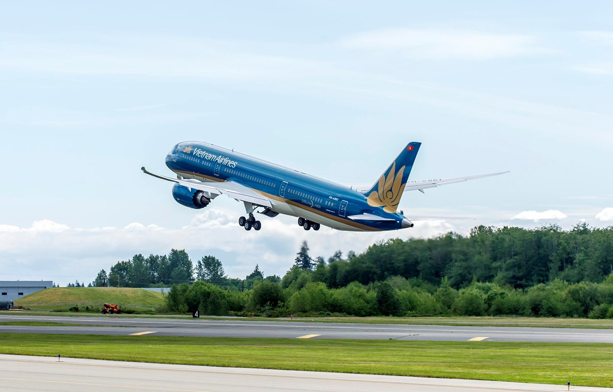 Dự kiến Vietnam Airlines sẽ thực hiện chuyến bay đầu tiên đón người Việt tại Ukraine về nước. (Ảnh: CTV/Vietnam+)