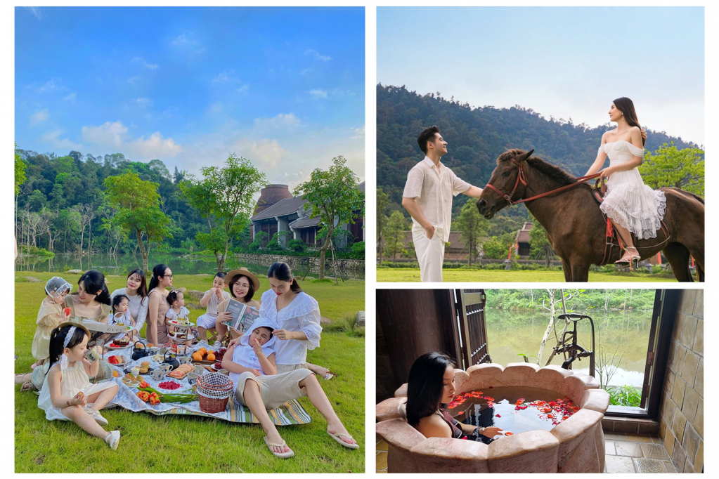 Tourists experience amusing actitvities at Yen Tu Legacy Resort.