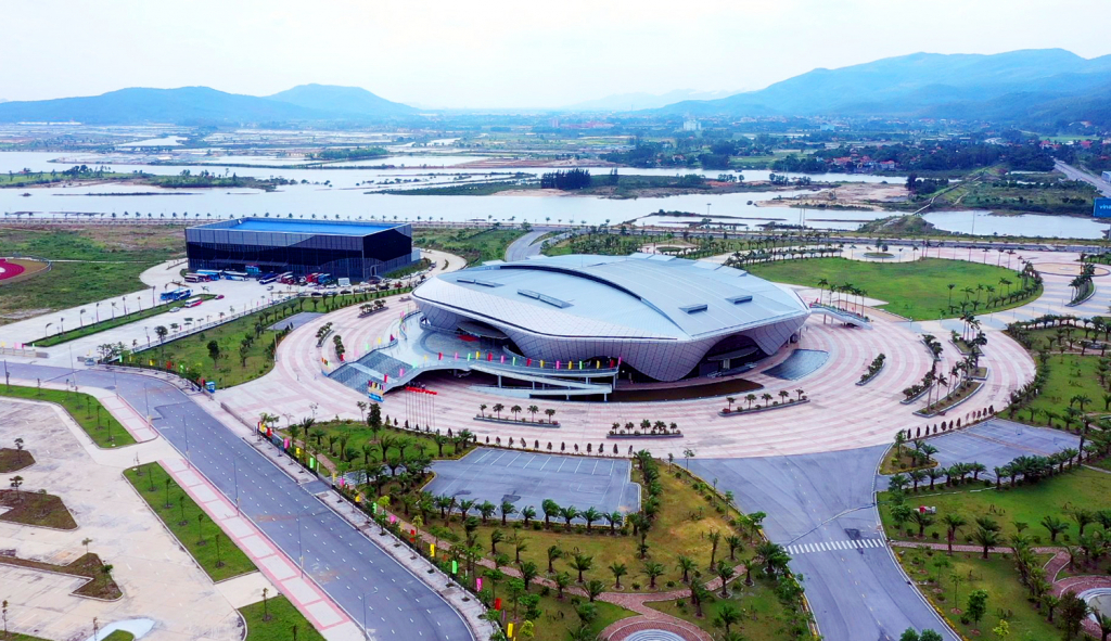 Nhà thi đấu thể thao 5.000 chỗ của Quảng Ninh đủ điều kiện tổ chức nhiều nội dung thi đấu thể thao quốc tế.