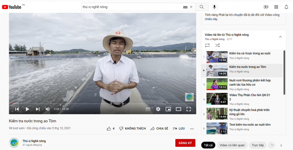 Trung tâm Khuyến nông đã thử nghiệm lập kênh “Thú vị nghề nông” để chia sẻ các video, clip ngắn hướng dẫn kỹ thuật trên Youtube.