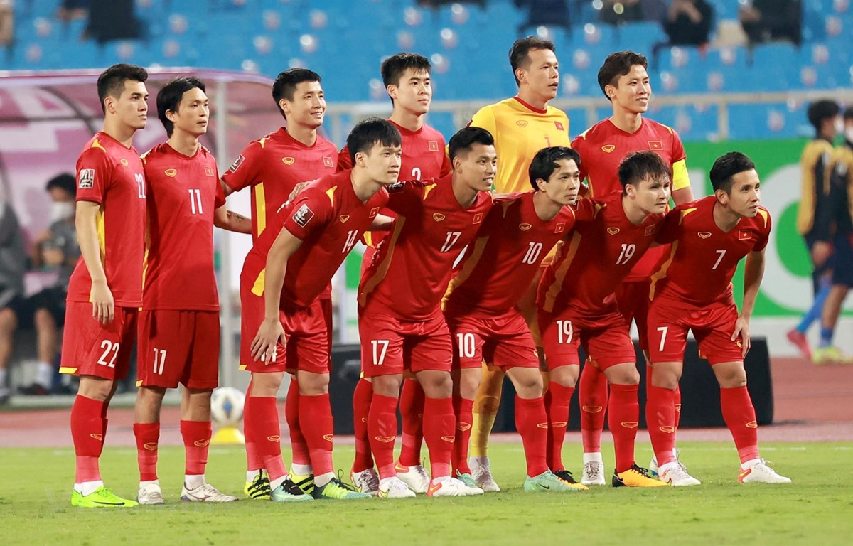 Đội tuyển Việt Nam vẫn đứng trong tốp 100 trên bảng xếp hạng FIFA. (Ảnh: PV/Vietnam+)