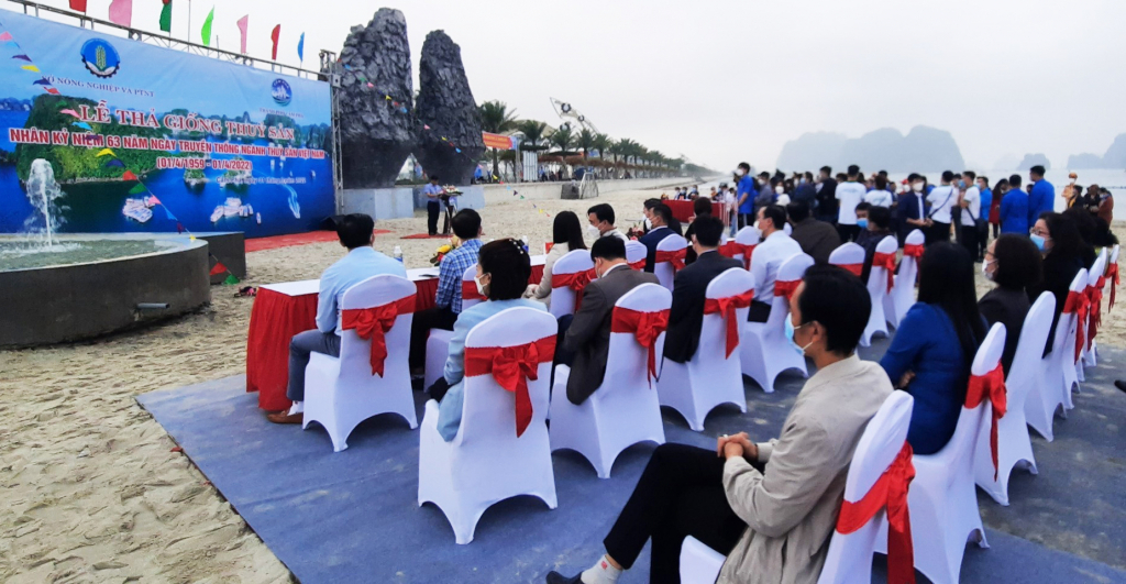 The event was held on the bank of Bai Tu Long Bay.