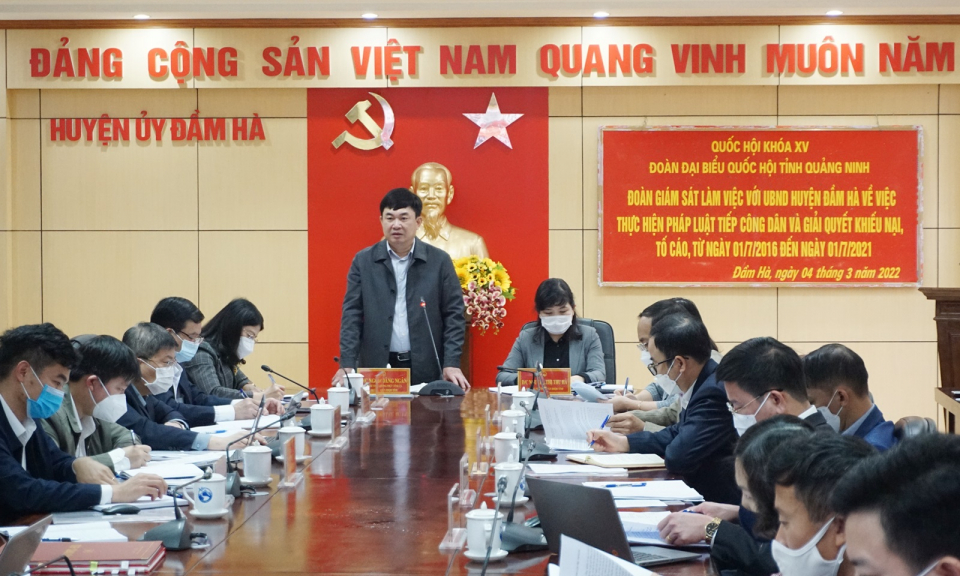 Đoàn Đại biểu Quốc hội tỉnh giám sát tại huyện Đầm Hà