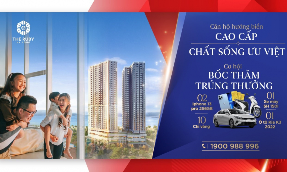 Mua nhà, trúng quà tặng tới gần 800 triệu đồng từ The Ruby Halong