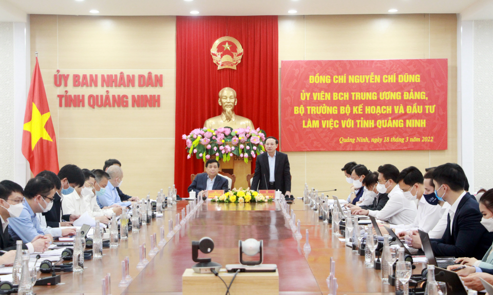 Bộ Kế hoạch và Đầu tư làm việc với tỉnh Quảng Ninh