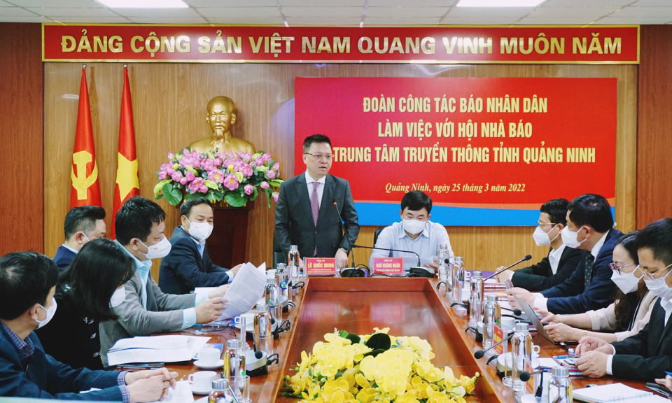 Báo Nhân Dân làm việc với Hội Nhà báo tỉnh, Trung tâm Truyền thông tỉnh