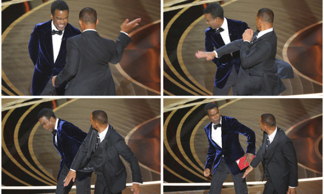 Cú tát 'trời giáng' Will Smith dành cho Chris Rock tại Oscar 2022: Ai đúng ai sai?