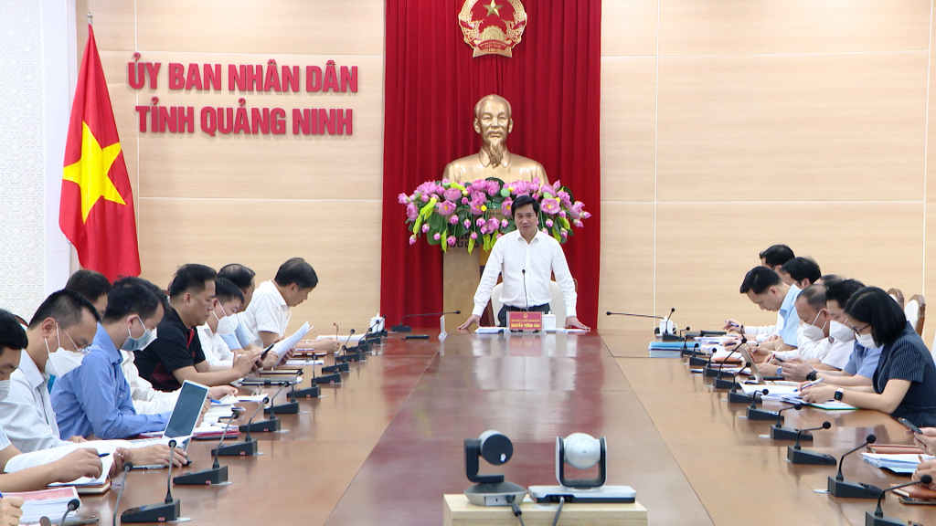 Đồng chí Nguyễn Tường Văn, Chủ tịch UBND tỉnh phát biểu chỉ đạo tại cuộc họp
