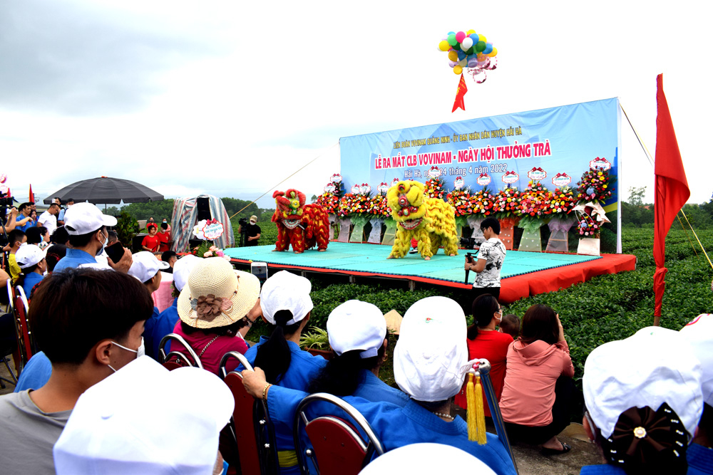 Ngày hội ẩm thực trà và ra mắt CLB Vovinam huyện Hải Hà được diễn ra tại đồi chè Quảng Long thuộc Công ty TNHH Thuấn Quỳnh