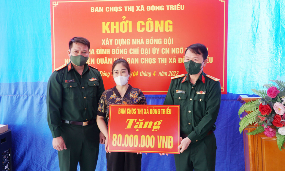 Ban CHQS TX Đông Triều khởi công xây dựng "Nhà đồng đội"