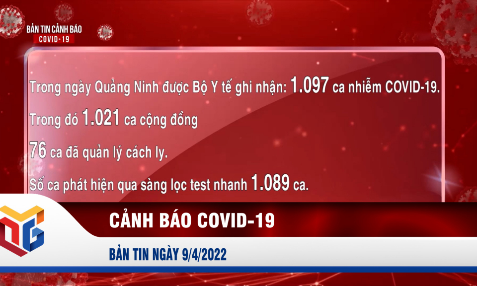 Bản tin cảnh báo Covid-19 ngày 9/4/2022