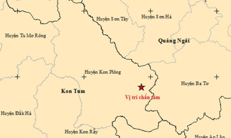 Động đất 4,5 độ ở Kon Tum