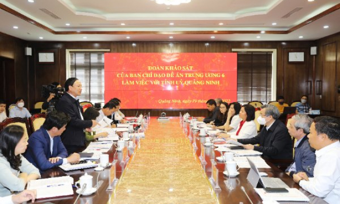 Đoàn khảo sát của BCĐ Đề án Trung ương 6 làm việc với tỉnh Quảng Ninh