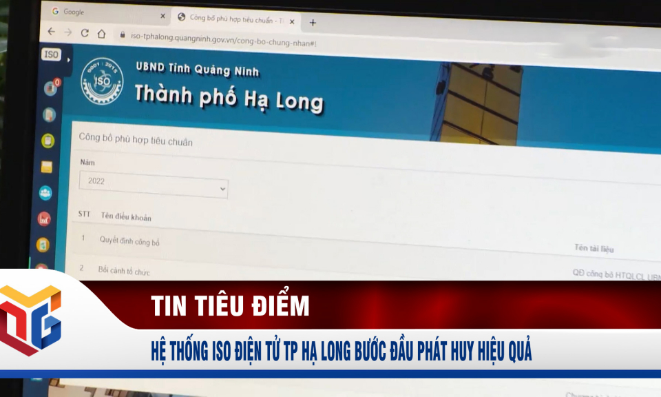 Hệ thống ISO điện tử TP Hạ Long bước đầu phát huy hiệu quả